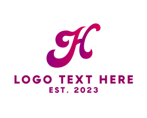 Purple - Curvy Letter H logo design