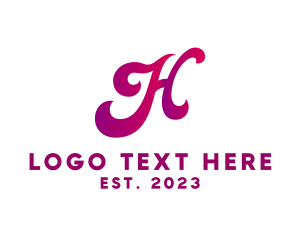 Alphabet - Curvy Letter H logo design