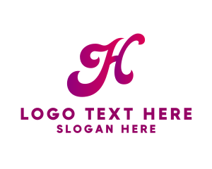 Curvy Letter H Logo