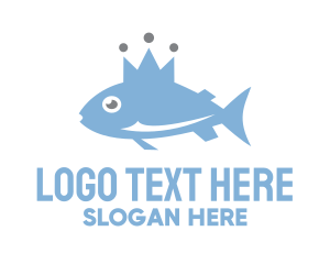 Blue Fish Crown Logo