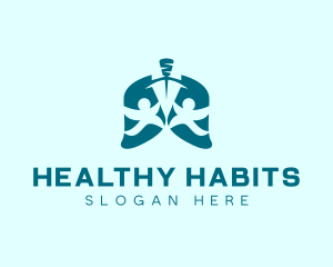 Healthy People Lungs  logo design