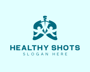 Healthy People Lungs  logo design