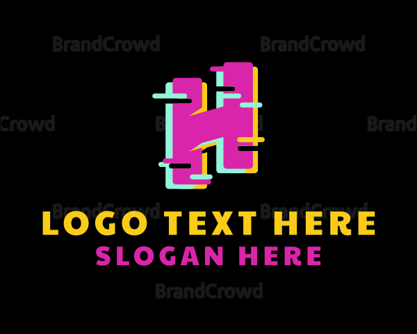 Glitch Letter H Logo