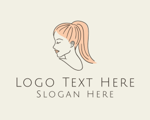 Ponytail Woman Hair Salon logo design