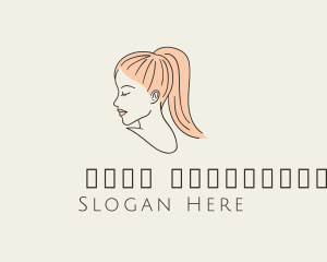 Ponytail Woman Hair Salon logo design