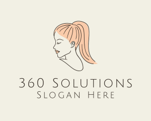 Ponytail Woman Hair Salon logo design