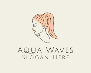 Ponytail Woman Hair Salon logo design