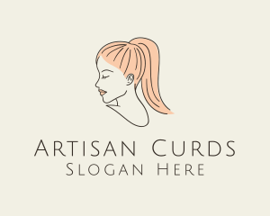 Ponytail Woman Hair Salon logo design