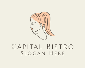 Ponytail Woman Hair Salon logo design