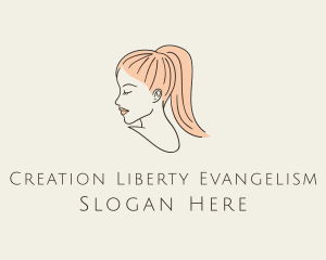 Ponytail Woman Hair Salon logo design