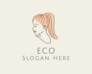 Beauty Lounge - Ponytail Woman Hair Salon logo design