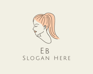 Ponytail Woman Hair Salon logo design