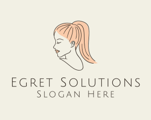 Ponytail Woman Hair Salon logo design