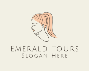 Ponytail Woman Hair Salon logo design