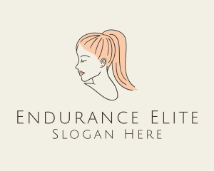 Ponytail Woman Hair Salon logo design