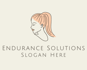 Ponytail Woman Hair Salon logo design