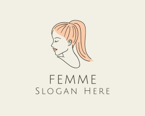 Ponytail Woman Hair Salon logo design