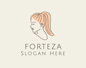 Ponytail Woman Hair Salon logo design