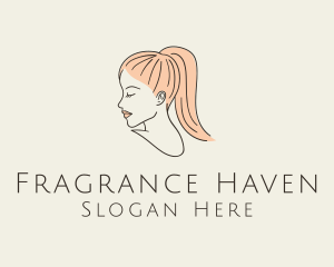 Ponytail Woman Hair Salon logo design