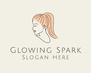 Ponytail Woman Hair Salon logo design