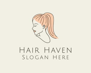 Hair - Ponytail Woman Hair Salon logo design