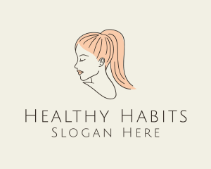 Ponytail Woman Hair Salon logo design