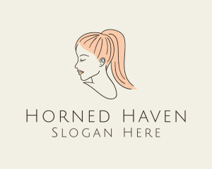 Ponytail Woman Hair Salon logo design