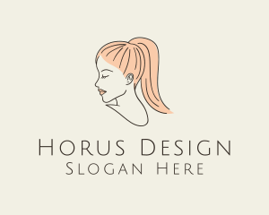 Ponytail Woman Hair Salon logo design