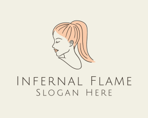 Ponytail Woman Hair Salon logo design