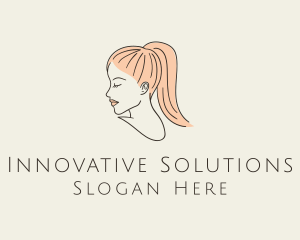 Ponytail Woman Hair Salon logo design