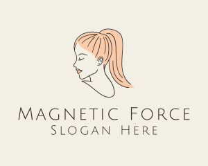 Ponytail Woman Hair Salon logo design