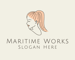 Ponytail Woman Hair Salon logo design