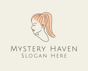 Ponytail Woman Hair Salon logo design