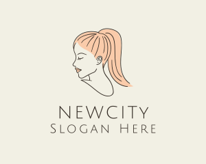 Ponytail Woman Hair Salon logo design