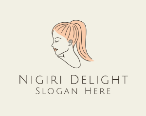 Ponytail Woman Hair Salon logo design