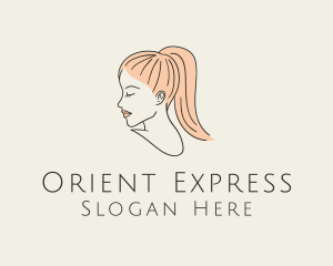 Ponytail Woman Hair Salon logo design