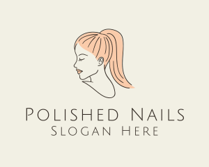 Ponytail Woman Hair Salon logo design