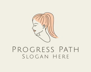 Ponytail Woman Hair Salon logo design