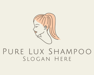 Shampoo - Ponytail Woman Hair Salon logo design