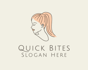 Ponytail Woman Hair Salon logo design