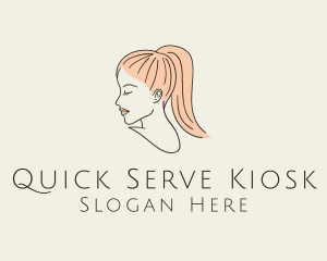 Ponytail Woman Hair Salon logo design