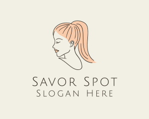 Ponytail Woman Hair Salon logo design