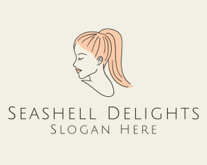 Ponytail Woman Hair Salon logo design