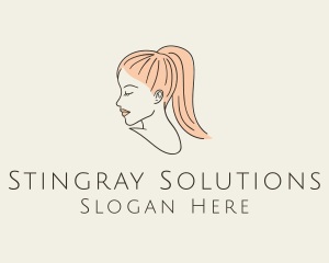 Ponytail Woman Hair Salon logo design