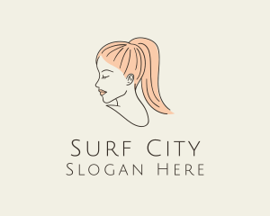 Ponytail Woman Hair Salon logo design