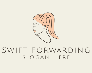 Ponytail Woman Hair Salon logo design