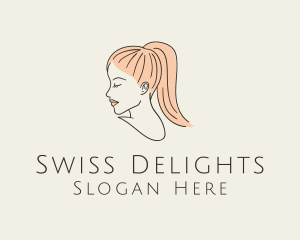 Ponytail Woman Hair Salon logo design