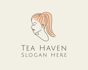 Ponytail Woman Hair Salon logo design