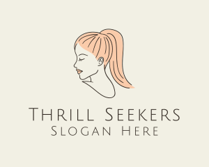 Ponytail Woman Hair Salon logo design