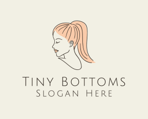 Ponytail Woman Hair Salon logo design